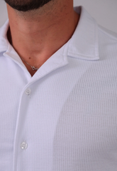Camisa Masculina Slim Canelada Branca CW STORE