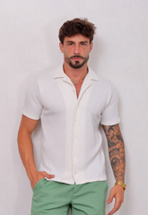 Camisa Masculina Tricot Touch Branca CW STORE