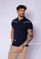 Camisa Polo Ziper Azul Marinho CW STORE
