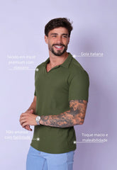 Camisa Polo Italiana Tricot Verde CW STORE