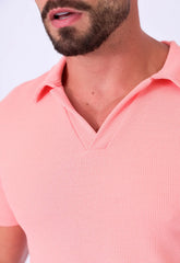 Camisa Polo Italiana Tricot Salmão CW STORE