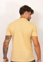 Camiseta Masculina Tricot Xadrez Bege CW STORE