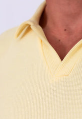 Camisa Polo Italiana Tricot Amarela CW STORE