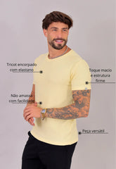 Camiseta Masculina Tricot Amarela CW STORE