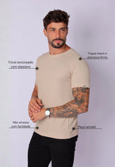 Camiseta Masculina Tricot Bege CW STORE