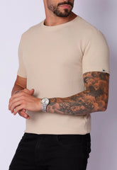Camiseta Masculina Tricot Bege CW STORE