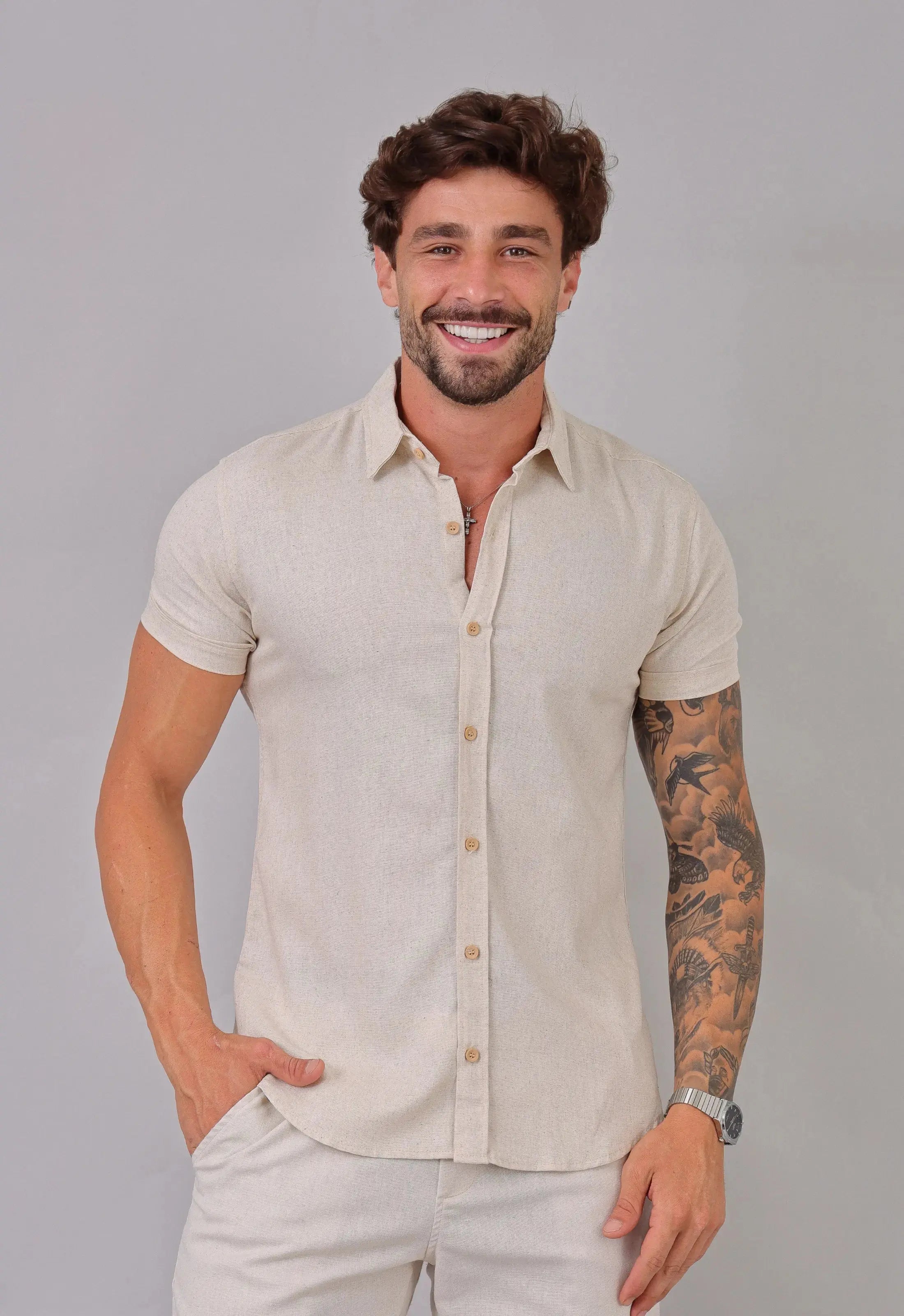 Camisa Masculina Linho com Viscose CW STORE