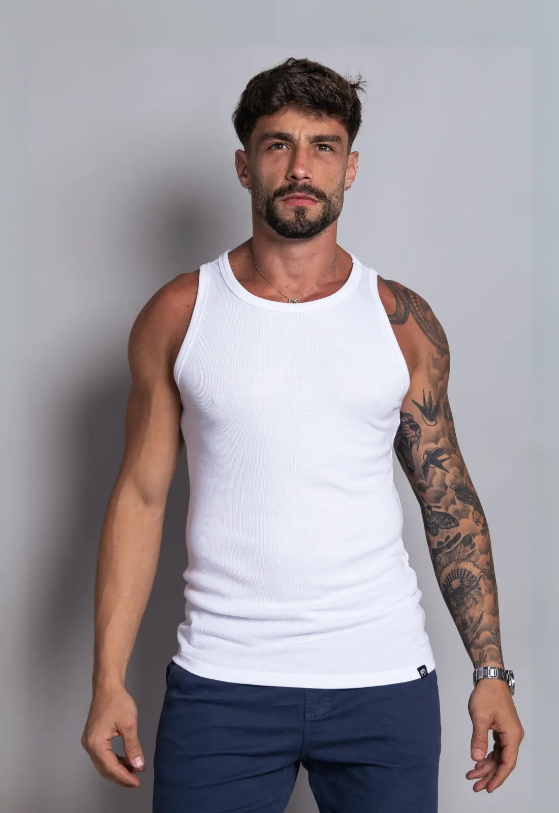 Camiseta Regata Americana Masculina Branca - CW STORE