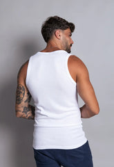 Camiseta Regata Americana Masculina Branca - CW STORE