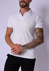 Camisa Polo Ziper Slim Branca - CW STORE