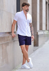 Camisa Masculina Manga Curta Gola Padre Slim Branca - CW STORE