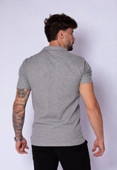 Camisa Polo Italiana Tricot Cinza - CW STORE