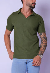 Camisa Polo Italiana Tricot Verde - CW STORE