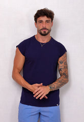 Camiseta Regata Tricot Azul Marinho CW STORE