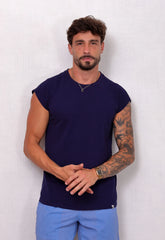 Camiseta Regata Tricot Azul Marinho CW STORE