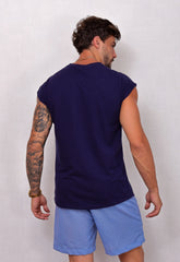 Camiseta Regata Tricot Azul Marinho CW STORE