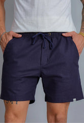 Shorts de Linho Masculino Marinho CW STORE