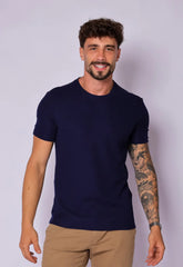Camiseta Masculina Tricot Azul Marinho - CW STORE