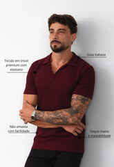 Camisa Polo Italiana Tricot Marsala CW STORE