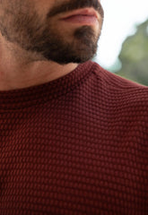 Camiseta Masculina Tricot Touch Slim Marsala CW STORE