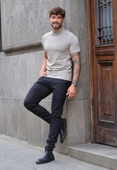 Camiseta Gola Alta Masculina Slim Verde - CW STORE