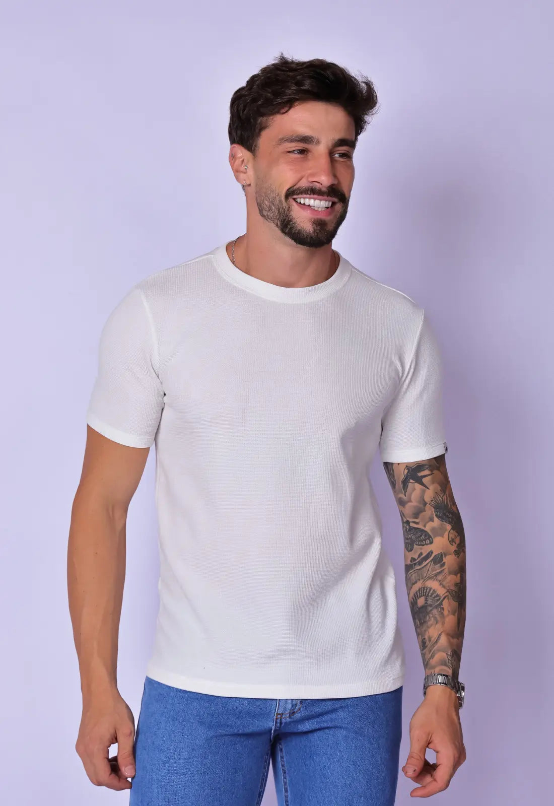 Camiseta Masculina Tricot Branca - CW STORE