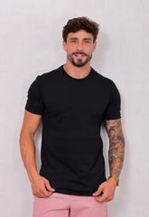 Camiseta Masculina Tricot Ponto Fino Preta CW STORE
