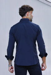 CAMISA MANGA LONGA COM ELASTANO PRETA CW STORE