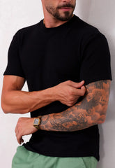 Camiseta Masculina Tricot Touch Slim Preto CW STORE