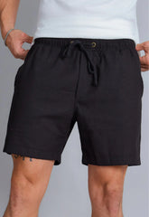 Shorts de Linho Masculino Preto CW STORE
