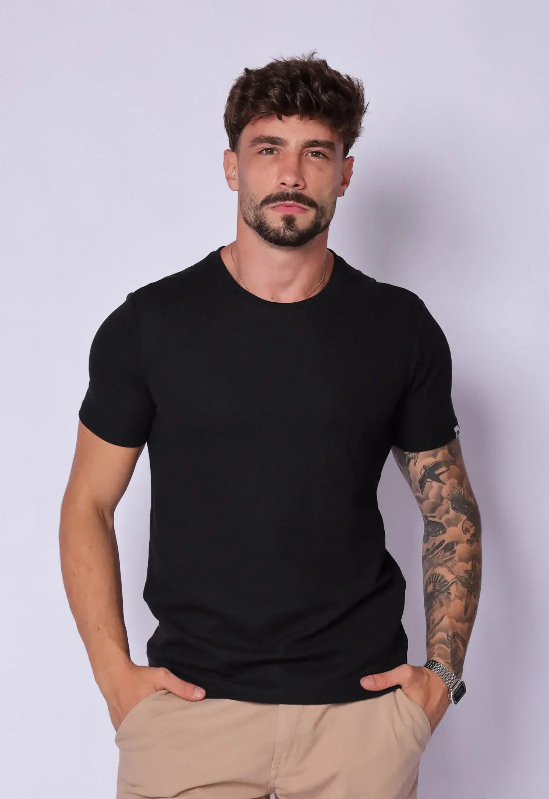 Camiseta Masculina Tricot Preta - CW STORE