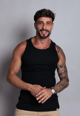 Camiseta Regata Americana Masculina Preta - CW STORE