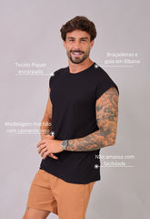 Camiseta Regata Machão Masculina Preta CW STORE