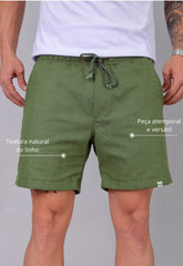 Shorts de Linho Masculino Verde CW STORE