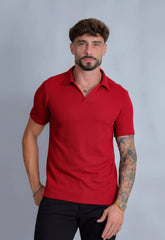 Camisa Polo Italiana Tricot Vermelha CW STORE