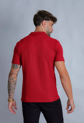 Camisa Polo Italiana Tricot Vermelha CW STORE