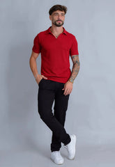 Camisa Polo Italiana Tricot Vermelha CW STORE