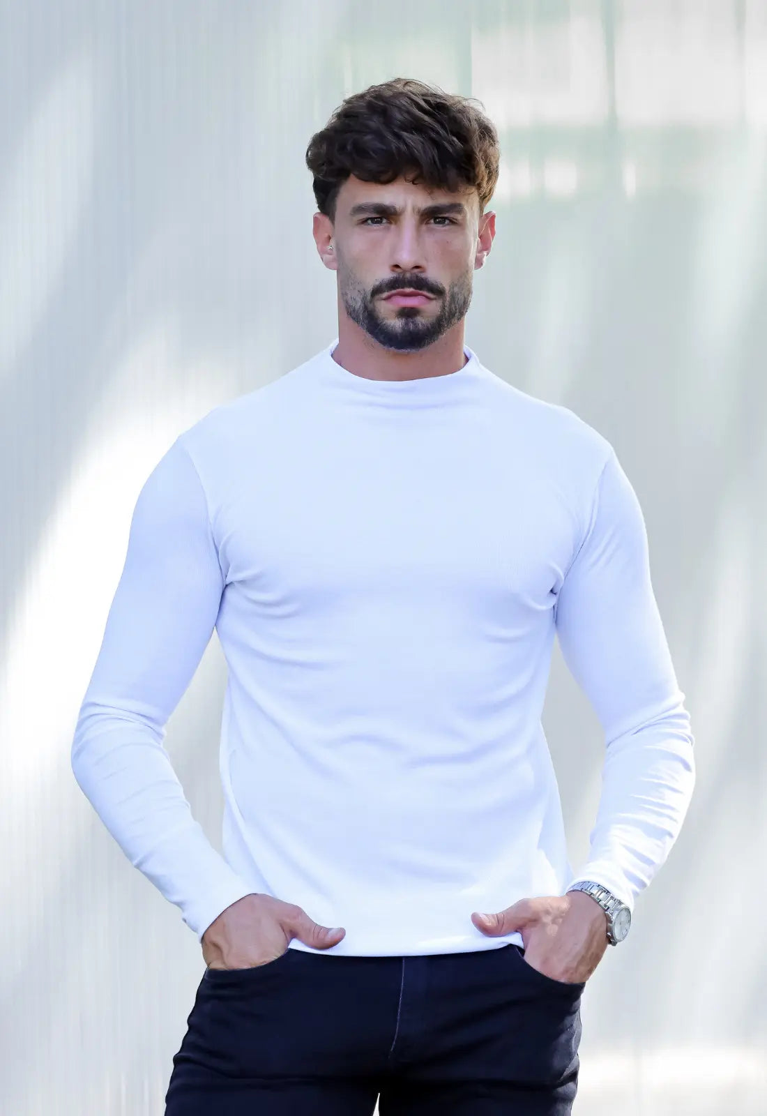 Camiseta Masculina Manga Longa Gola Média Bege (cópia) CW STORE