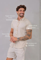 Camisa Masculina Linho com Viscose – modelagem slim que valoriza o corpo | CW Store