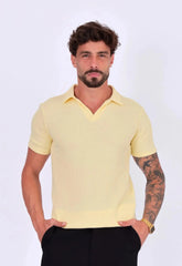 Camisa Polo Italiana Tricot Masculina Amarela | CW Store