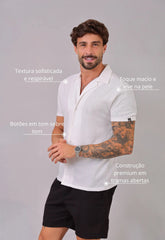 Camisa Masculina Tricot Branca – modelagem slim que valoriza o corpo | CW Store