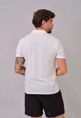 Camisa Masculina Tricot Branca – acabamento refinado | CW Store