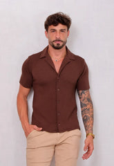 Camisa Masculina Tricot Touch Marrom | CW Store