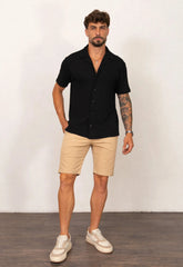 Camisa Masculina Tricot Touch Preta – acabamento refinado | CW Store