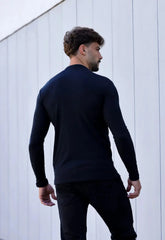 Camiseta Slim Manga Longa Gola Média Masculina Preto – toque macio e conforto o dia todo | CW Store