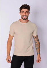 Camiseta Masculina Tricot Bege | CW Store