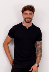 Camiseta Tricot Italiana Masculina Preta | CW Store
