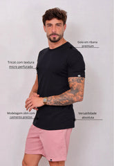 Camiseta Masculina Tricot Ponto Fino Preta – tricô premium com elastano | CW Store