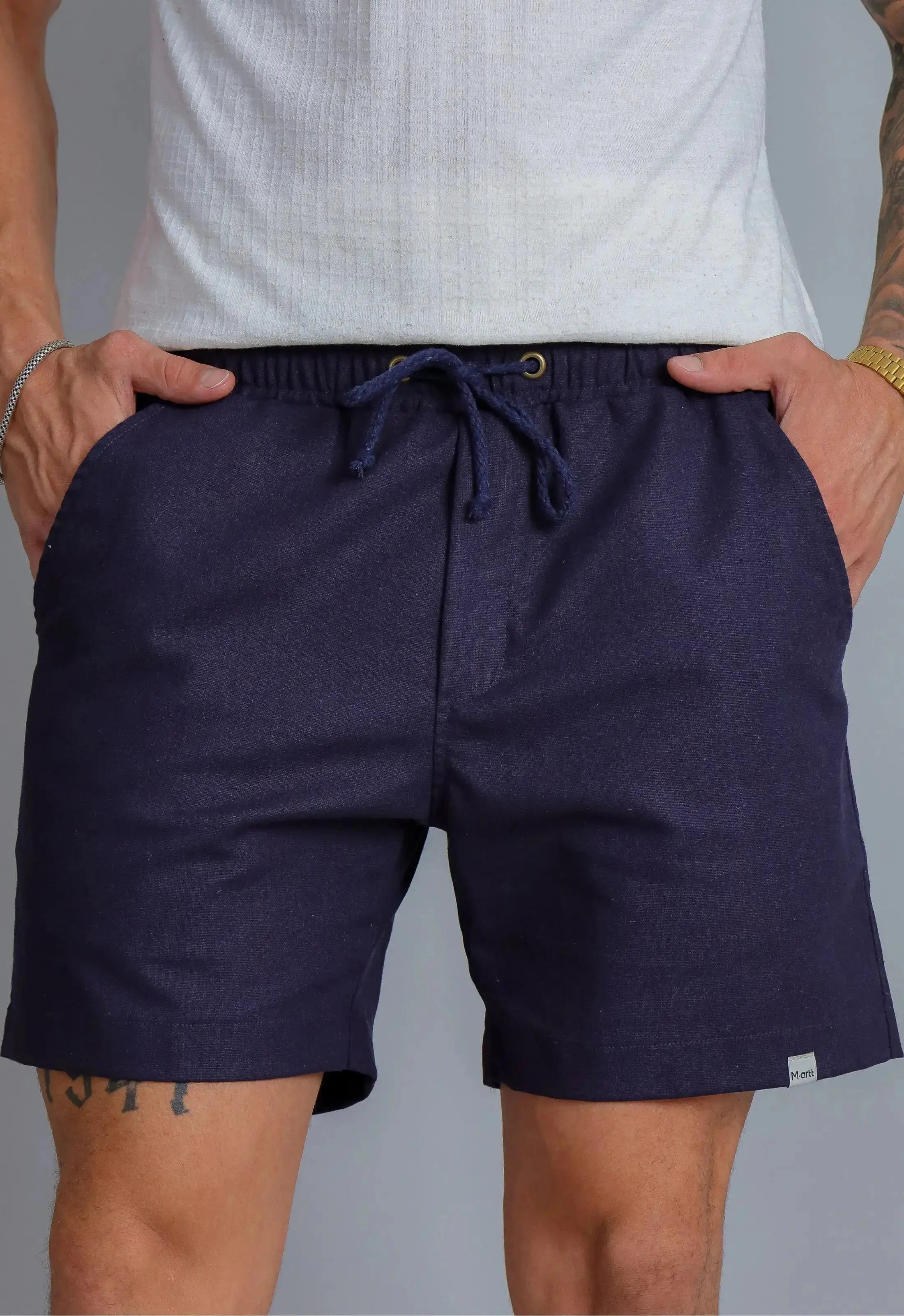 Shorts de Linho Masculino Marinho | CW Store