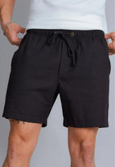 Shorts de Linho Masculino Preto | CW Store